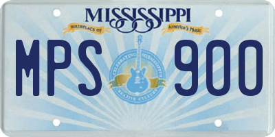 MS license plate MPS900