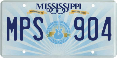 MS license plate MPS904
