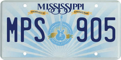 MS license plate MPS905