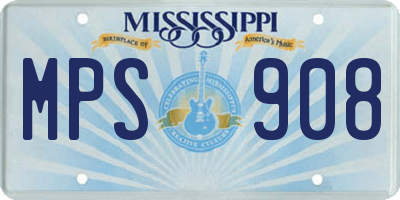 MS license plate MPS908