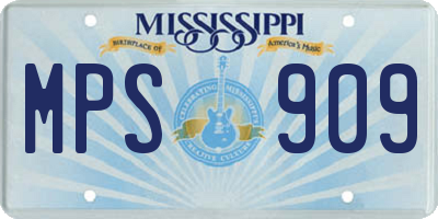 MS license plate MPS909