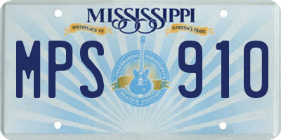 MS license plate MPS910