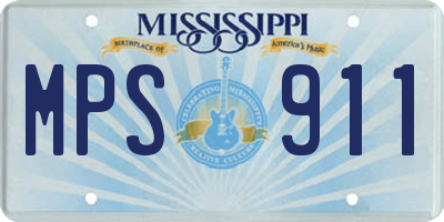 MS license plate MPS911