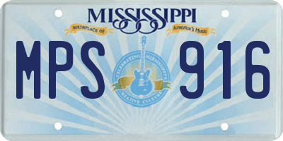 MS license plate MPS916