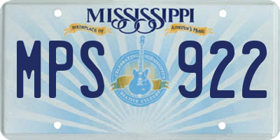 MS license plate MPS922