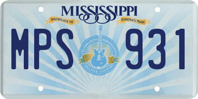 MS license plate MPS931