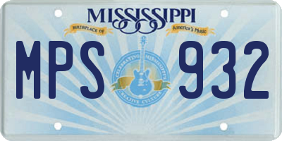 MS license plate MPS932