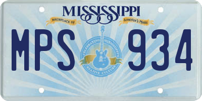 MS license plate MPS934