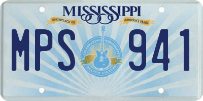 MS license plate MPS941