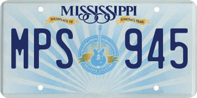 MS license plate MPS945