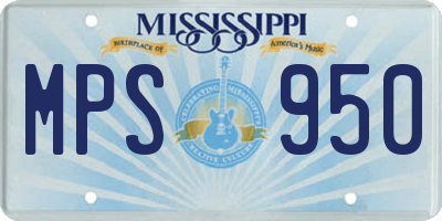 MS license plate MPS950