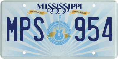 MS license plate MPS954