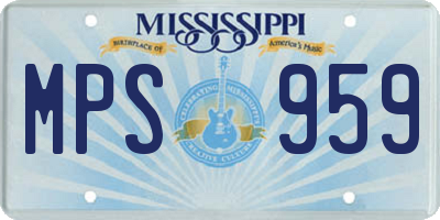 MS license plate MPS959