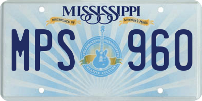 MS license plate MPS960