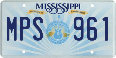 MS license plate MPS961