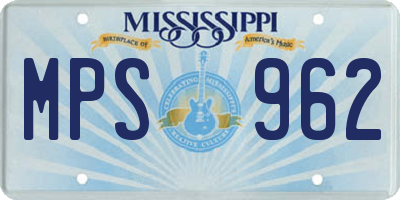 MS license plate MPS962