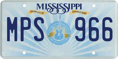MS license plate MPS966