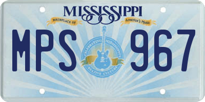 MS license plate MPS967