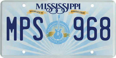 MS license plate MPS968