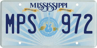 MS license plate MPS972