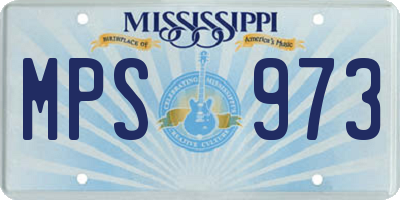 MS license plate MPS973