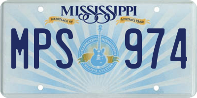 MS license plate MPS974