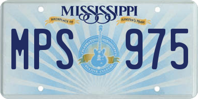 MS license plate MPS975