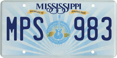MS license plate MPS983