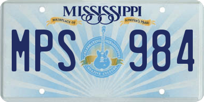 MS license plate MPS984