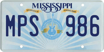 MS license plate MPS986