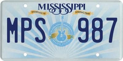 MS license plate MPS987