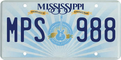 MS license plate MPS988