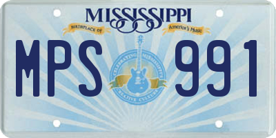 MS license plate MPS991