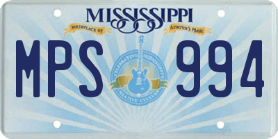 MS license plate MPS994