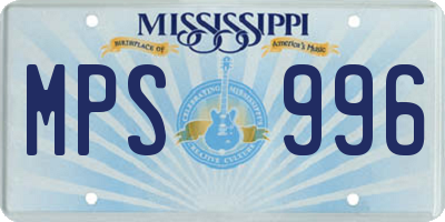MS license plate MPS996