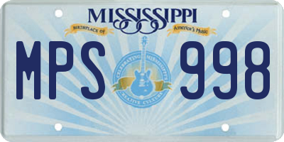 MS license plate MPS998