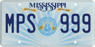 MS license plate MPS999