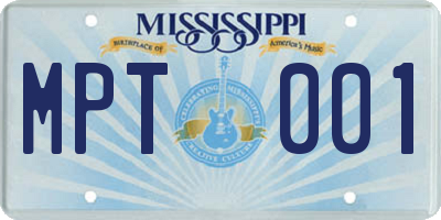 MS license plate MPT001