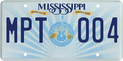MS license plate MPT004