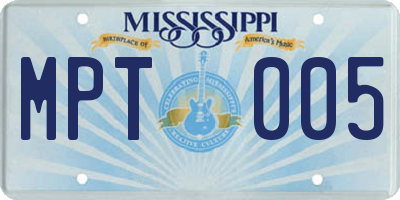 MS license plate MPT005