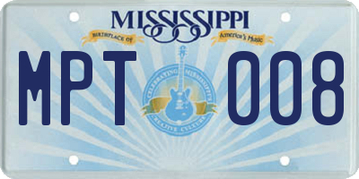 MS license plate MPT008