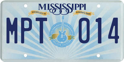 MS license plate MPT014