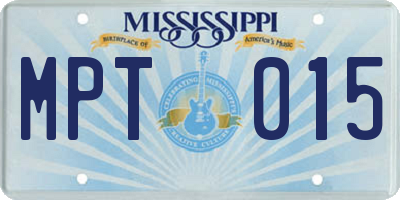 MS license plate MPT015