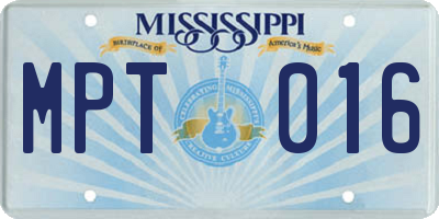 MS license plate MPT016