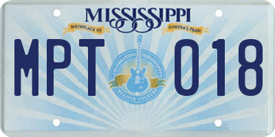 MS license plate MPT018