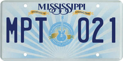 MS license plate MPT021