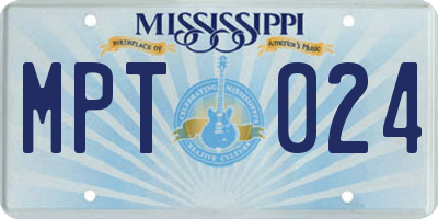 MS license plate MPT024