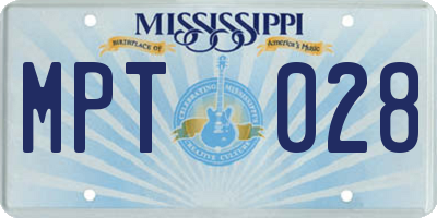 MS license plate MPT028
