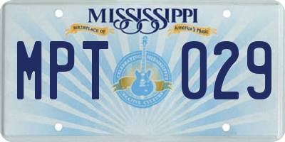 MS license plate MPT029