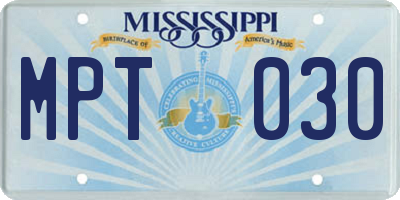 MS license plate MPT030